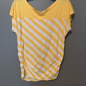 Yellow and white maternity top medium
